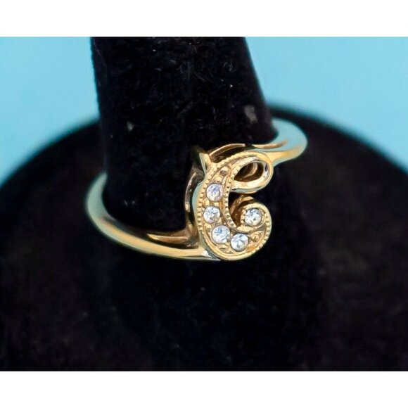 Vintage Abstract Gold Tone Ring by Avon Size 6 3/4 N22 - Picture 2 of 3